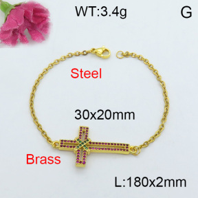Fashion Brass Bracelet  F3B403877bbov-J119