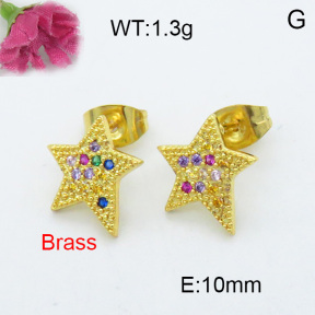 Fashion Brass Earrings  F3E402022ablb-J119