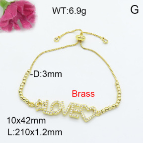 Fashion Brass Bracelet  F3B403881vbpb-L017