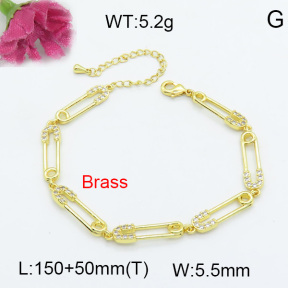 Fashion Brass Bracelet  F3B403883bhia-L017