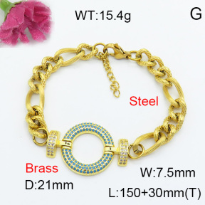 Fashion Brass Bracelet  F3B403886bhva-L017