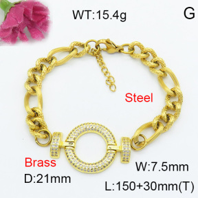 Fashion Brass Bracelet  F3B403889vbpb-L017