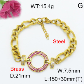 Fashion Brass Bracelet  F3B403890bhva-L017