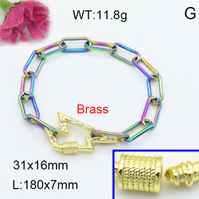 Fashion Brass Bracelet  F3B403899ablb-L017