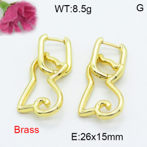 Fashion Brass Earrings  F3E200173abol-L017