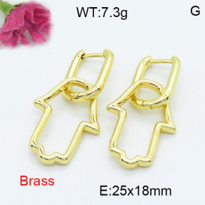 Fashion Brass Earrings  F3E200174abol-L017