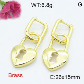 Fashion Brass Earrings  F3E200177abol-L017