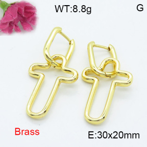 Fashion Brass Earrings  F3E200178abol-L017