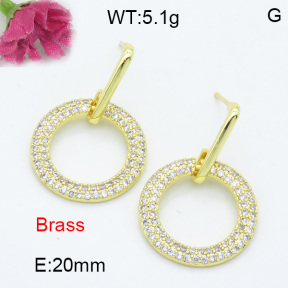 Fashion Brass Earrings  F3E402045vbpb-L017