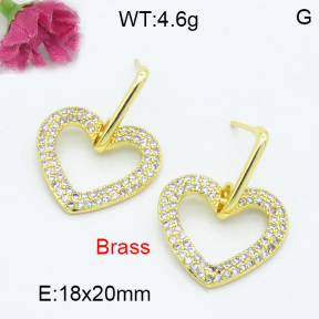 Fashion Brass Earrings  F3E402047vbpb-L017