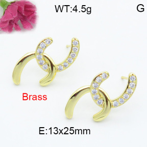 Fashion Brass Earrings  F3E402060ablb-L017