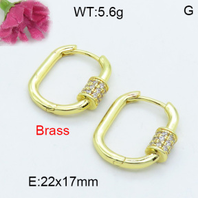 Fashion Brass Earrings  F3E402063ablb-L017