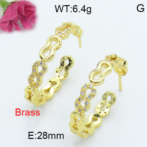 Fashion Brass Earrings  F3E402071bbov-L017