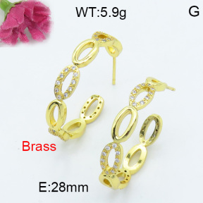 Fashion Brass Earrings  F3E402072bbov-L017