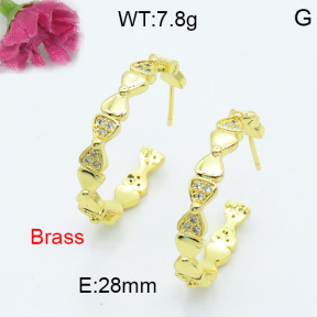 Fashion Brass Earrings  F3E402074bbov-L017