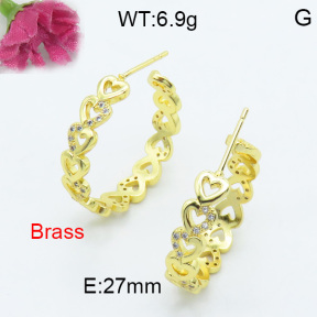 Fashion Brass Earrings  F3E402077bbov-L017