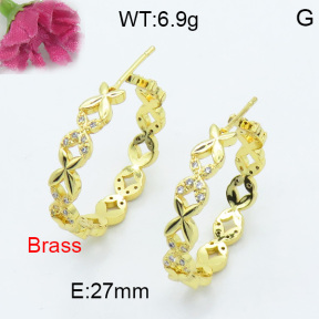 Fashion Brass Earrings  F3E402079bbov-L017