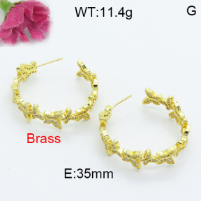 Fashion Brass Earrings  F3E402081bbov-L017