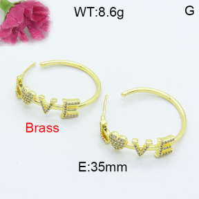 Fashion Brass Earrings  F3E402083vbpb-L017
