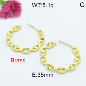 Fashion Brass Earrings  F3E402090vbmb-L017