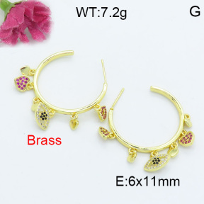 Fashion Brass Earrings  F3E402091bhia-L017