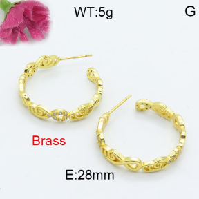 Fashion Brass Earrings  F3E402094bbov-L017
