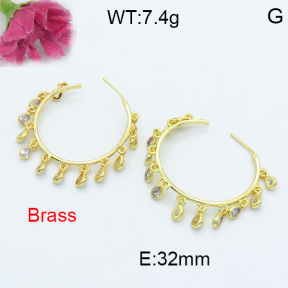 Fashion Brass Earrings  F3E402095ahlv-L017