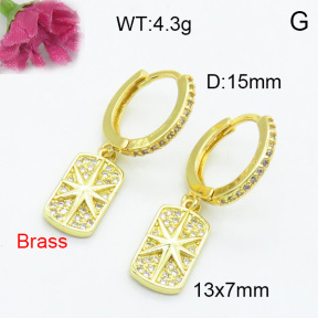 Fashion Brass Earrings  F3E402097abol-L017