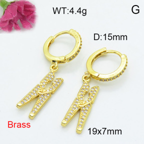 Fashion Brass Earrings  F3E402098bhbl-L017