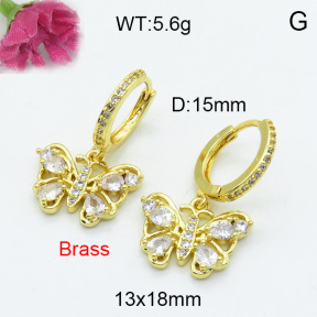 Fashion Brass Earrings  F3E402099bvpl-L017