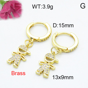 Fashion Brass Earrings  F3E402100abol-L017