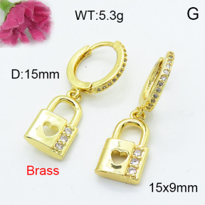 Fashion Brass Earrings  F3E402101vbnl-L017