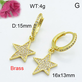 Fashion Brass Earrings  F3E402102abol-L017