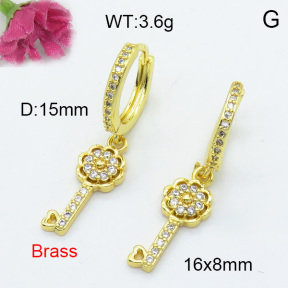 Fashion Brass Earrings  F3E402103abol-L017