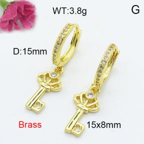 Fashion Brass Earrings  F3E402105bbml-L017