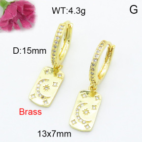 Fashion Brass Earrings  F3E402106abol-L017