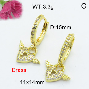 Fashion Brass Earrings  F3E402108abol-L017