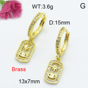 Fashion Brass Earrings  F3E402110abol-L017