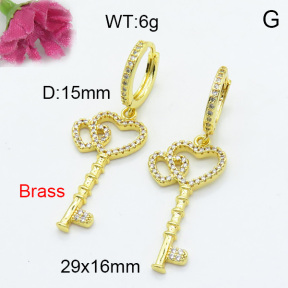 Fashion Brass Earrings  F3E402111bhbl-L017