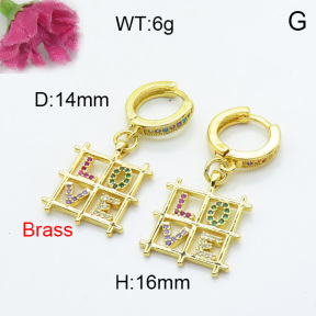 Fashion Brass Earrings  F3E402112vhhl-L017