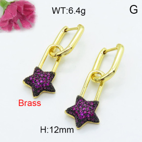 Fashion Brass Earrings  F3E402113bhjl-L017