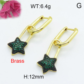 Fashion Brass Earrings  F3E402114bhjl-L017