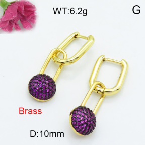 Fashion Brass Earrings  F3E402118bhjl-L017