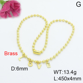 Fashion Brass Necklace  F3N200083bhia-L017
