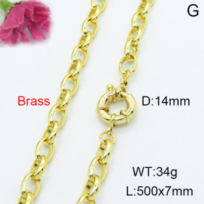 Fashion Brass Necklace  F3N200085bhva-L017