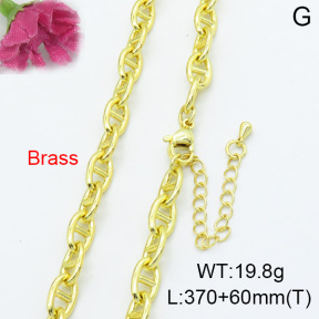 Fashion Brass Necklace  F3N200087bbov-L017
