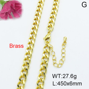 Fashion Brass Necklace  F3N200088bhva-L017