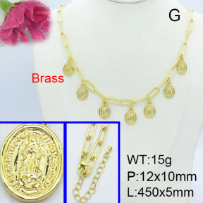 Fashion Brass Necklace  F3N200089ahlv-L017