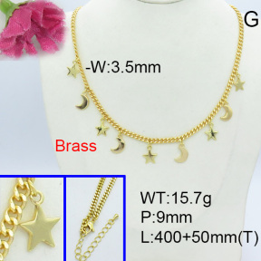 Fashion Brass Necklace  F3N200091ahlv-L017