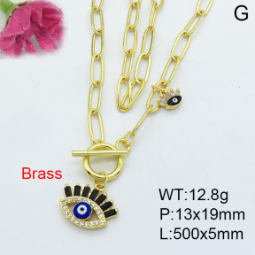 Fashion Brass Necklace  F3N403011bhia-L017